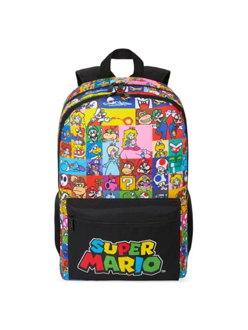 Super Mario Kids Backpack 18in Lightweight Book Bag Padded Straps